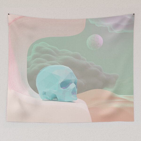 Item preview, Blue Skull window with Clouds designed and sold by fakeface.