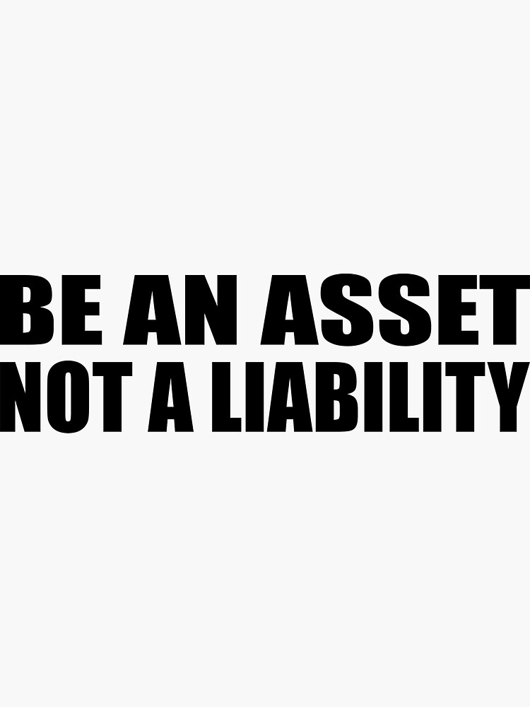 Be An Asset Not A Liability Sticker For Sale By Photograyyyy Redbubble 4698