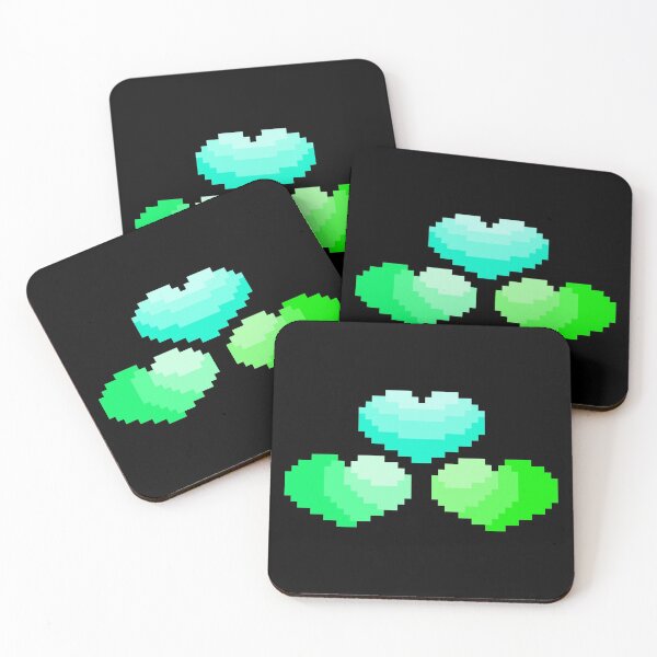 Item preview, 80s Vibe Pixel Hearts, Greens designed and sold by rin3d .