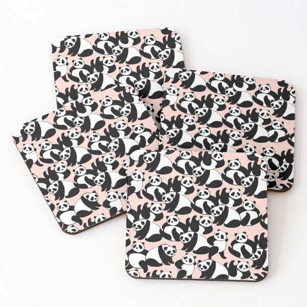 Item preview, Black and White Panda Playground on Pink designed and sold by Dominiquevari.