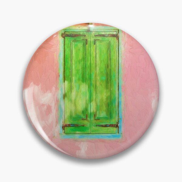 Item preview, Green Shutters Pink Stucco Wall  designed and sold by RichFrancoCars.