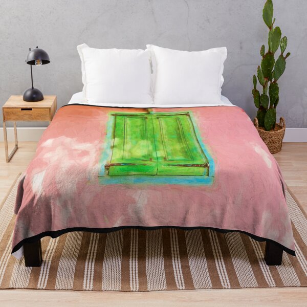 Item preview, Green Shutters Pink Stucco Wall  designed and sold by RichFrancoCars.