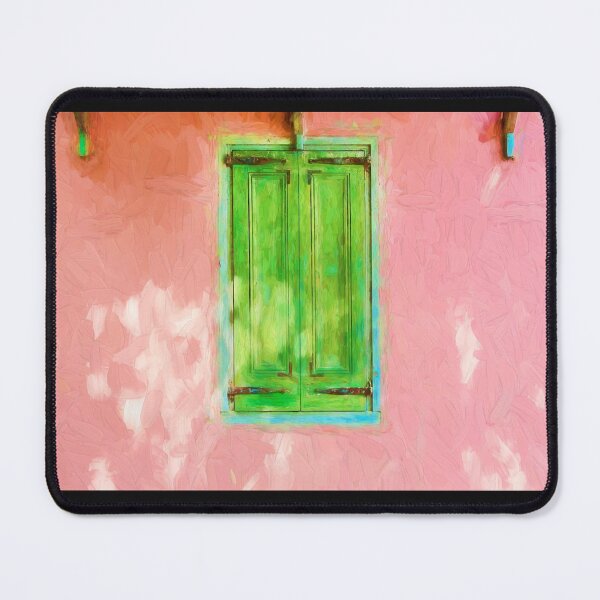Item preview, Green Shutters Pink Stucco Wall  designed and sold by RichFrancoCars.