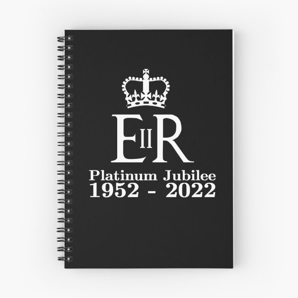 Item preview, E II R Elizabeth Regina Platinum Jubilee crown logo with dates in white  designed and sold by Red7space.