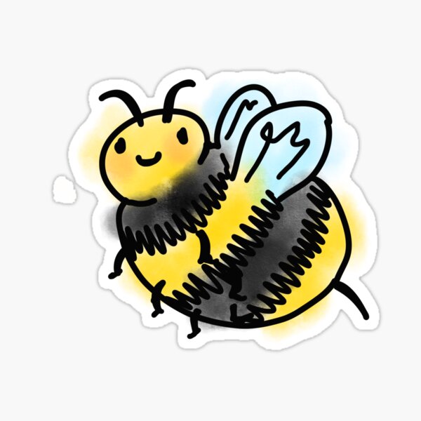 Bee Happy Heart Sticker - 3.11 x 2.81