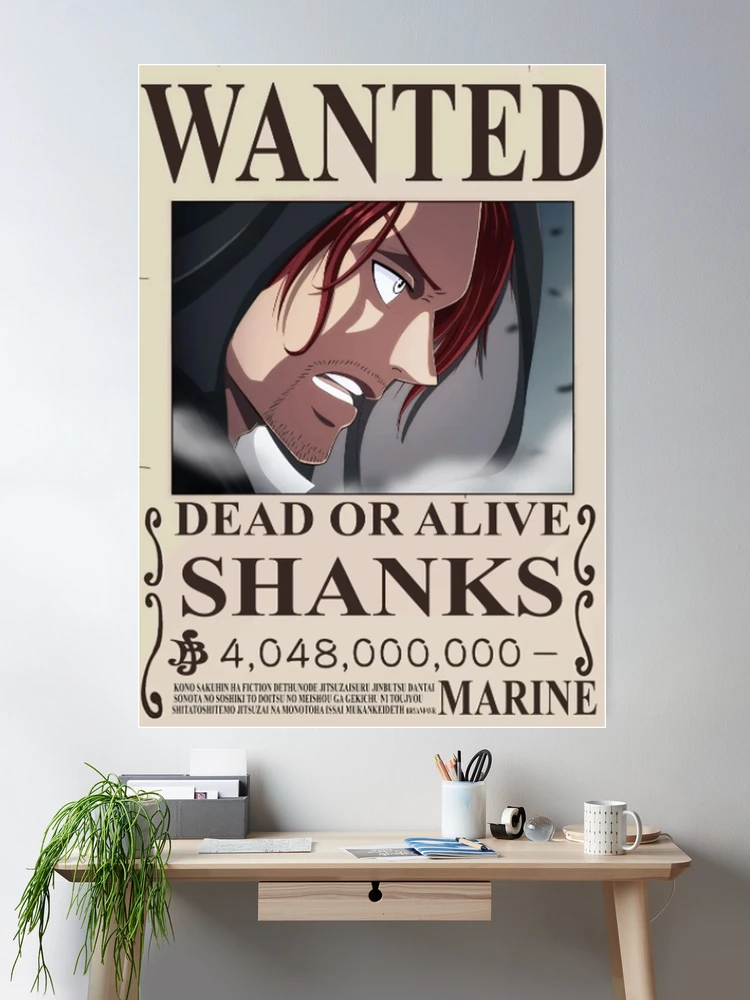 Poster One Piece - Avis De Recherche Shanks - 52x38 Cm - Neuf Sous Blister