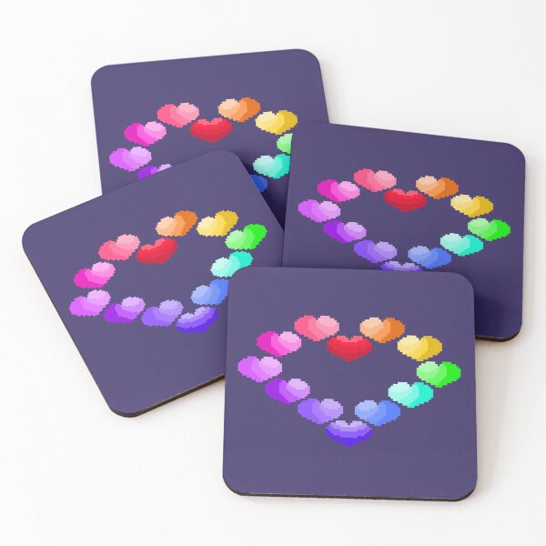 Item preview, 80s Vibe Rainbow Pixel Heart in a Heart designed and sold by rin3d .