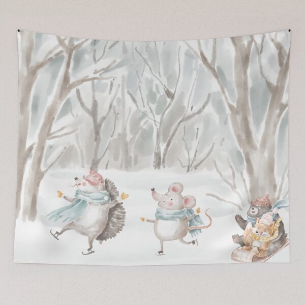 Item preview, Christmas holidays with Bear, Fox, Hedgehog and Mouse designed and sold by captainpeakart.