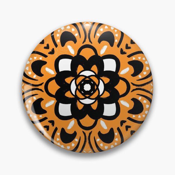 Item preview, Orange folk art mandala - colorful pattern designed and sold by thephoenixsoul.