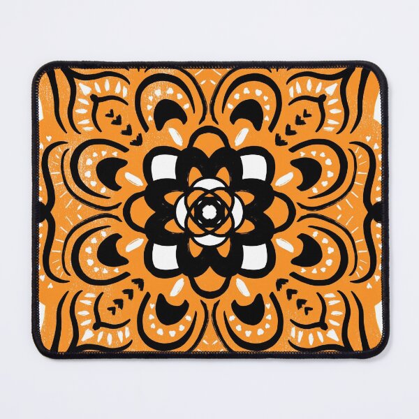 Item preview, Orange folk art mandala - colorful pattern designed and sold by thephoenixsoul.