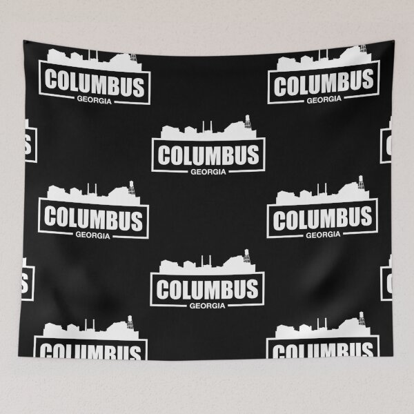 Item preview, Columbus Georgia White Downtown City Skyline Silhouette On The Riverwalk  designed and sold by JakeRhodes.