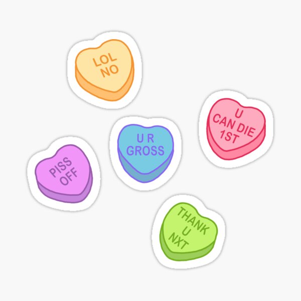 Artikel-Vorschau von Conversation Hearts - Rudy Sticker Pack - Valentinstag, designt und verkauft von Nossikko.