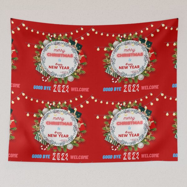 Item preview, Happy new year and Happy merry chrismast / Welcome 2022 Good bye 2021/ Eat, drink, and be merry design designed and sold by ZaqGum.