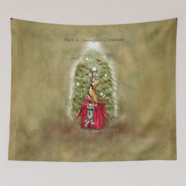 Item preview, Cats Having A MEOWgical Christmas designed and sold by monkeypawprints.