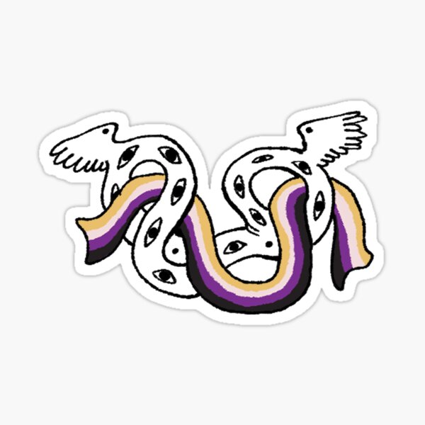 Item preview, Non Binary Angel Sticker designed and sold by Polo A.B.