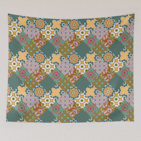 Item preview, Patchwork,mosaic,flowers,azulejo,quilt,Portuguese style art designed and sold by MariaMarinova.