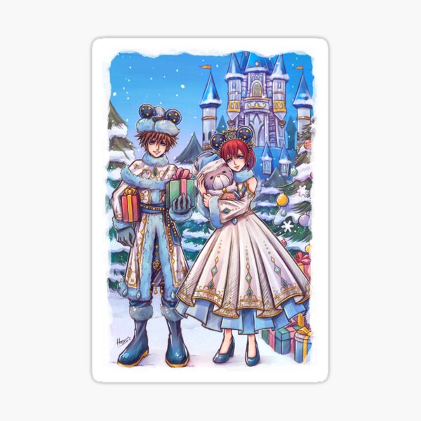 Vista previa del artículo con la obra «Sora Kairi y Chirithy Christmas», diseñado y vendido por Lali-Holley.