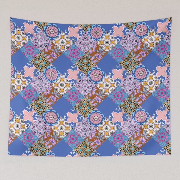 Item preview, Patchwork,mosaic,flowers,azulejo,quilt,Portuguese style art designed and sold by MariaMarinova.