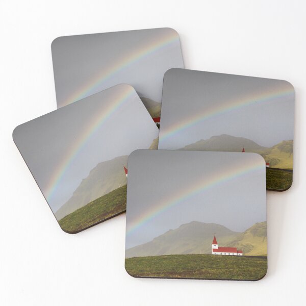 Item preview, Rainbow over Vik Church, Iceland designed and sold by heidipics.