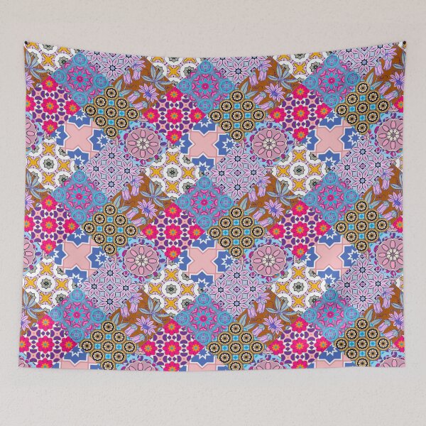 Item preview, Patchwork,mosaic,flowers,azulejo,quilt,Portuguese style art designed and sold by MariaMarinova.