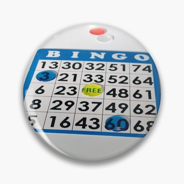 Item preview, I LOVE BINGO FUN paper blue bingo card with blue and yellow plastic chips  designed and sold by super_shimizu.
