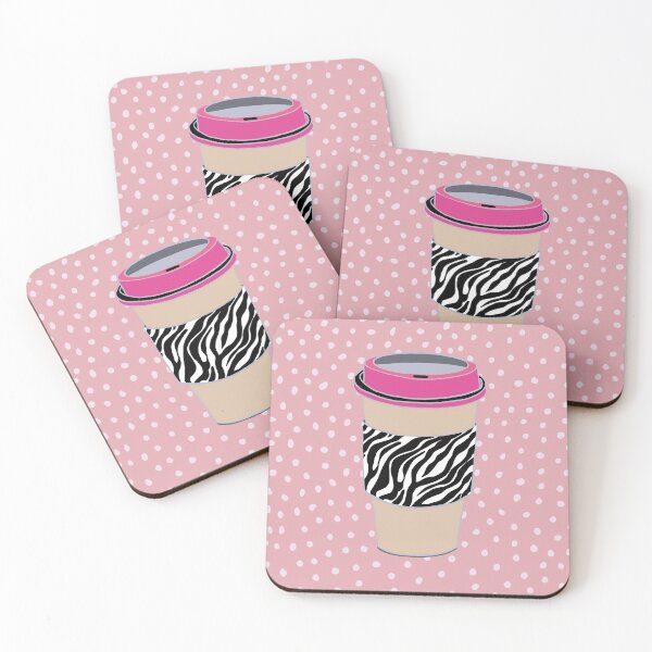 Artikelvorschau, Zebra-Kaffeetasse auf einem rosa gepunkteten Hintergrund entworfen und verkauft von Cheernetic.