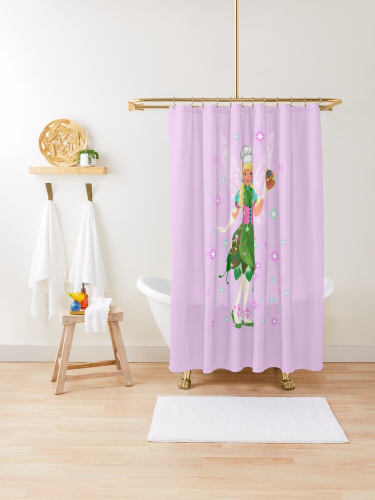 Thumbnail 1 of 5, Shower Curtain, Bonita The Bakery Fairy™ designed and sold by TeelieTurner.