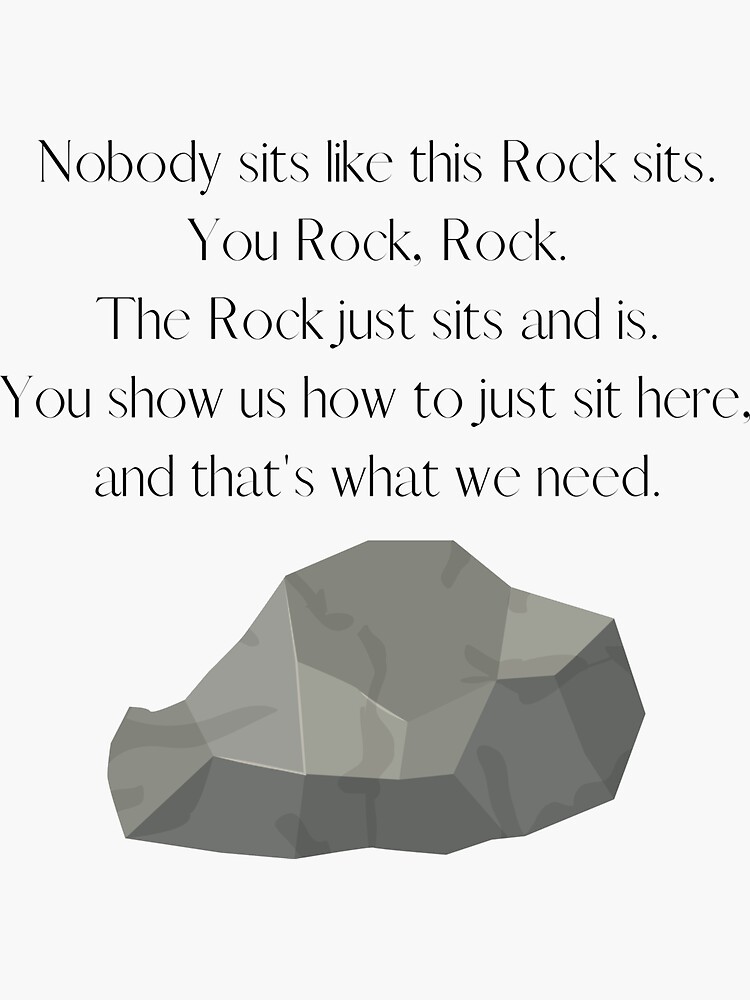 "i heart huckabees, Nobody Sits Like This Rock Sits Existentialist Poem