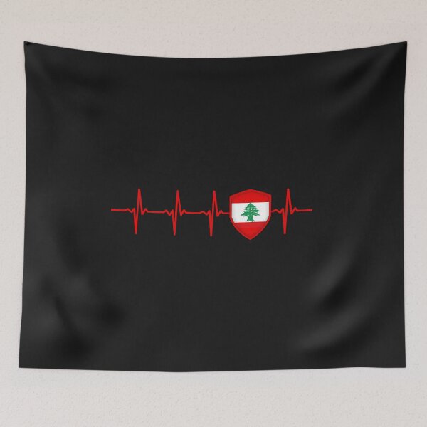 Artikelvorschau, Libanon Hartbeat Flagge entworfen und verkauft von Just Be Different.