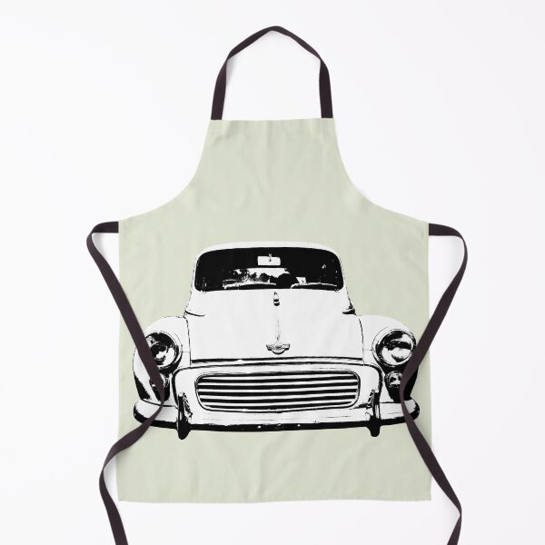Item preview, Morris Minor 1960s British classic car monoblock black and white designed and sold by soitwouldseem.