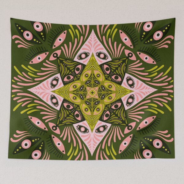 Item preview, Optical Mandala – Sage & Pink designed and sold by Cat Coquillette.