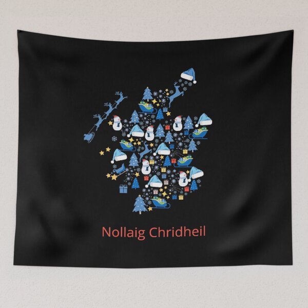 Item preview, Nollaig Chridheil - Merry Christmas - Scotland map (no Shetland) designed and sold by Indy2tees.