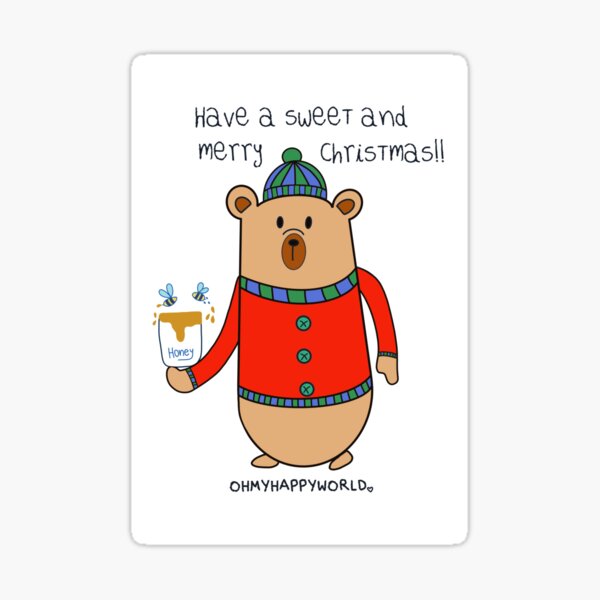 Sweet and merry Christmas postcard Sticker