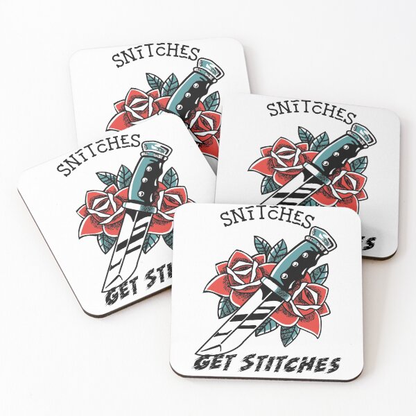 Item preview, Snitches Get Stitches Funny Quote Sticker designed and sold by henes88.