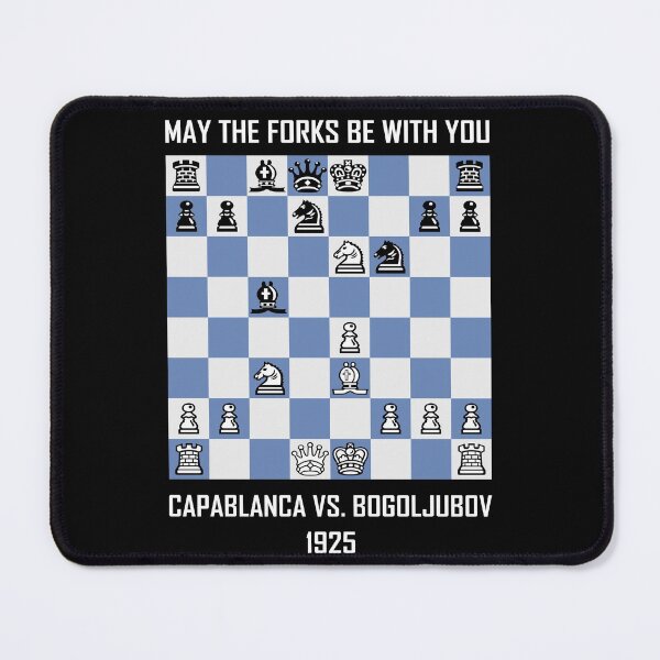 Item preview, "May the Forks Be With You" - Capablanca vs Bogoljubov Game (1925) Funny Fancy Chess designed and sold by Shapes-Mania.