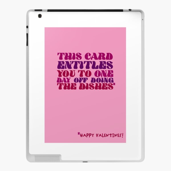No dishes for valentines iPad Skin