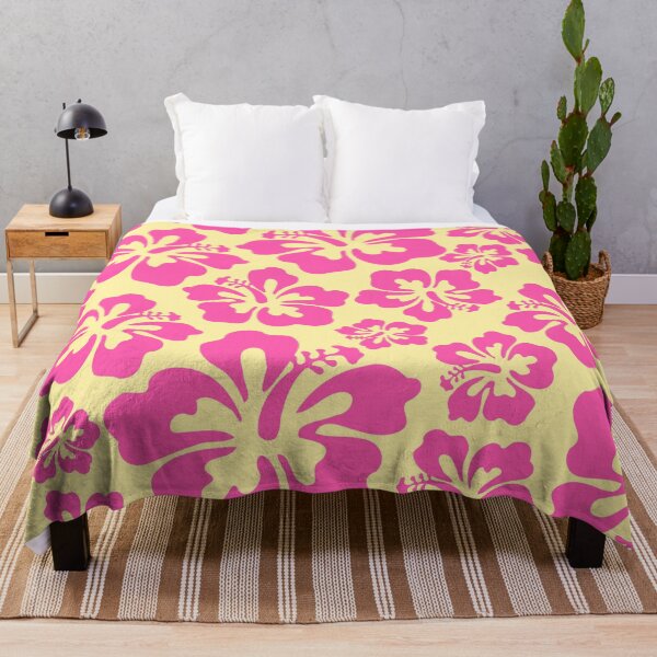Item preview, Pink on Yellow Hibiscus Tropical Flower Pattern designed and sold by Lisa Thomas.
