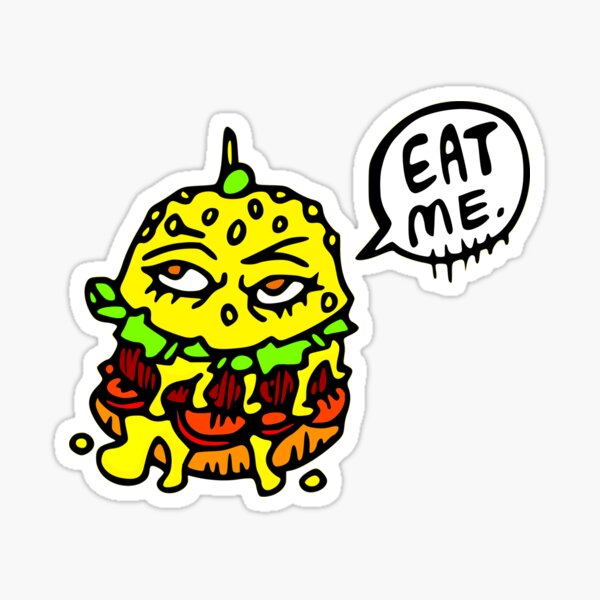 Burger Eat Me Cheeseburger Fast Food Party T Shirt4 Stickers Sticker