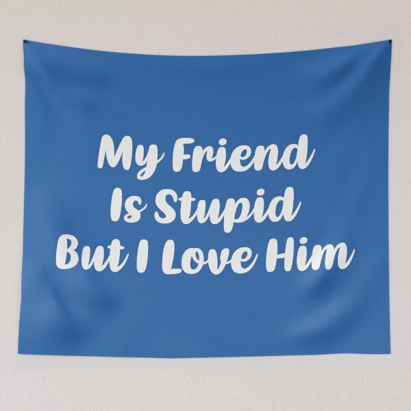 Item preview, My Friend Is Stupid, But I Love Him (Blue BG) designed and sold by FilipeFerreira.
