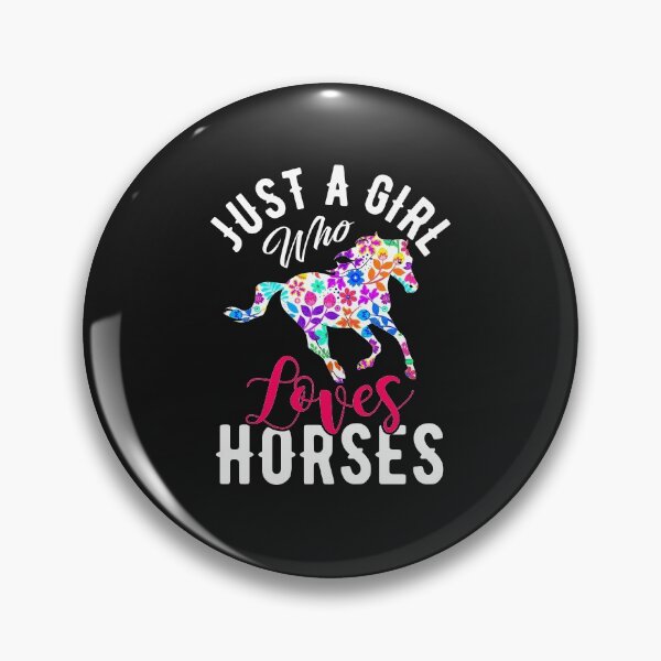 Item preview, Colourful Flowers Just A Girl Who Loves Horses for Black design designed and sold by FastTrackPhotog.