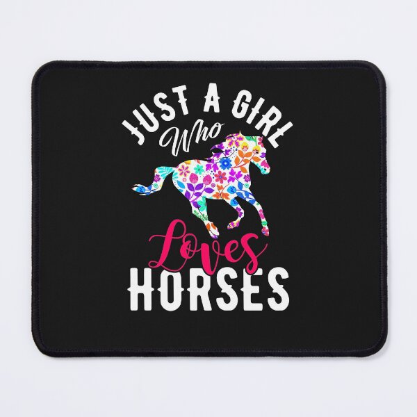 Item preview, Colourful Flowers Just A Girl Who Loves Horses for Black design designed and sold by FastTrackPhotog.