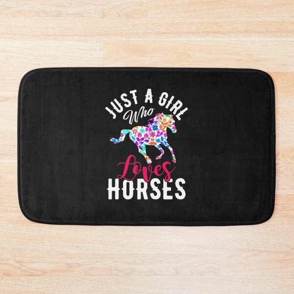 Item preview, Colourful Flowers Just A Girl Who Loves Horses for Black design designed and sold by FastTrackPhotog.
