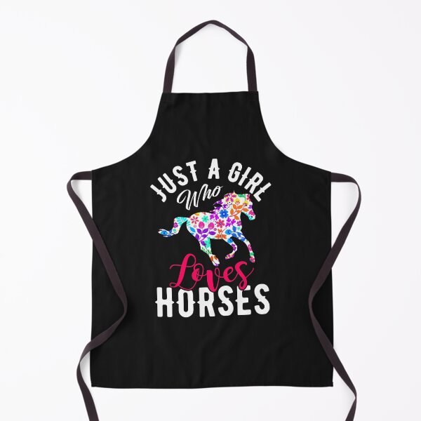Item preview, Colourful Flowers Just A Girl Who Loves Horses for Black design designed and sold by FastTrackPhotog.