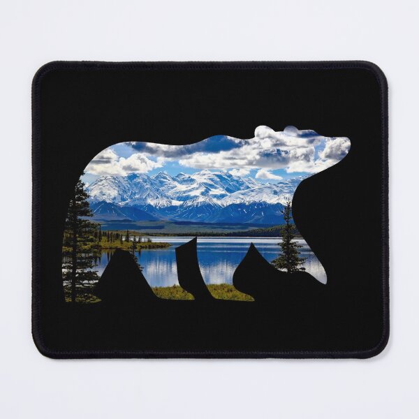 Item preview, Alaskan mountain view bear silhouette designed and sold by LukjanovArt.