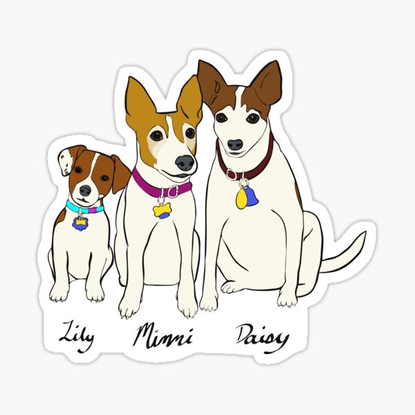 Dog Trio Memorial - Pet Commission 01 Sticker