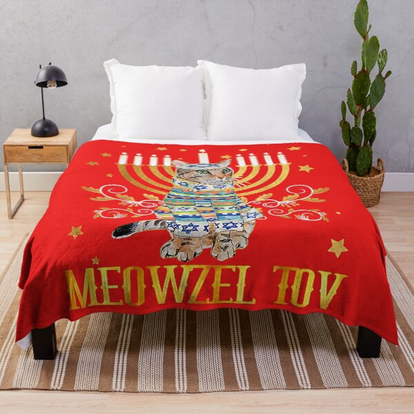 Item preview, Cat Chanukah Jewish Ugly Christmas Pajama T-Shirt designed and sold by Melanshopusa.