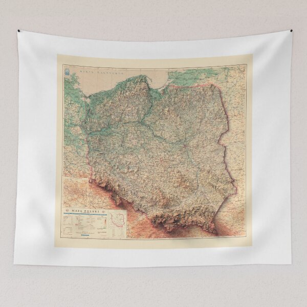 Item preview, 1947 Poland Relief Map 3D digitally-rendered designed and sold by ThinkAboutMaps.