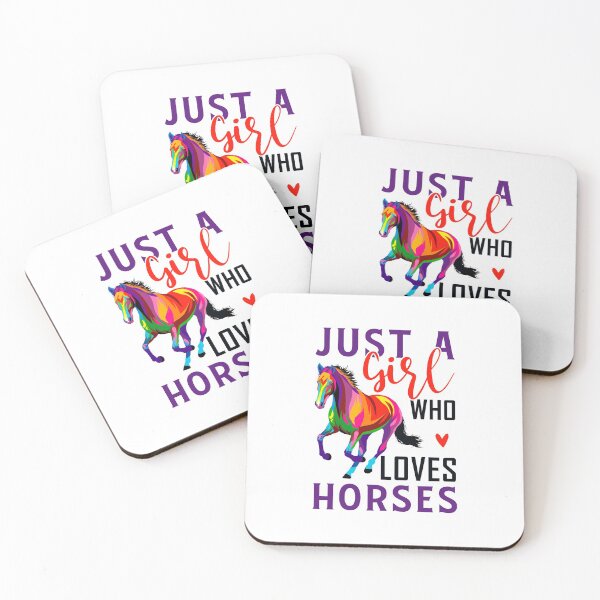 Item preview, Colourful Just A Girl Who Loves Horses for White Design designed and sold by FastTrackPhotog.