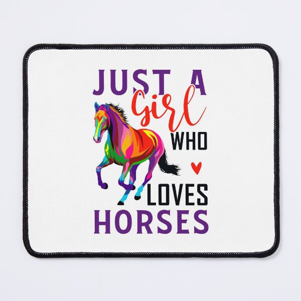 Item preview, Colourful Just A Girl Who Loves Horses for White Design designed and sold by FastTrackPhotog.