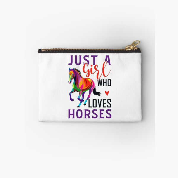 Item preview, Colourful Just A Girl Who Loves Horses for White Design designed and sold by FastTrackPhotog.